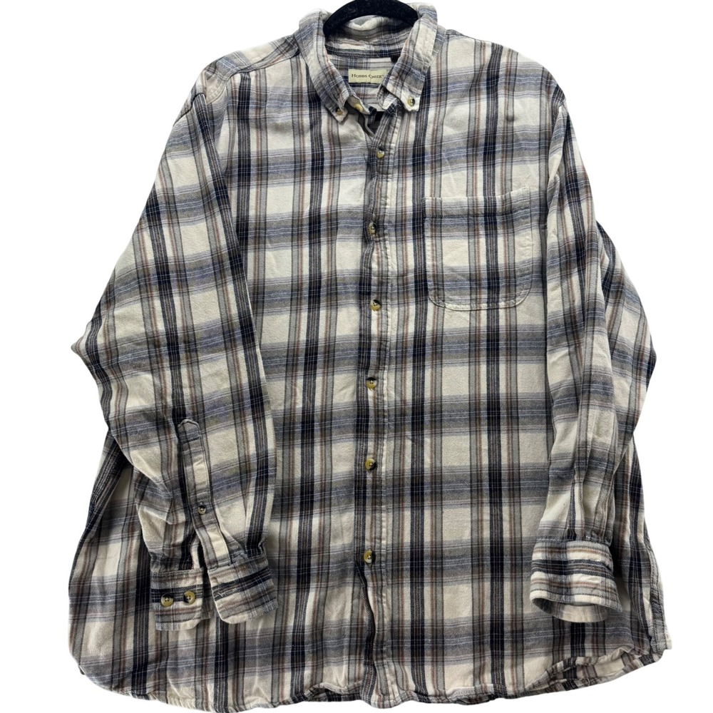 Hobbs Creek Bass Pro Shops Men's 2XL Plaid Flannel Shirt‎ Long Sleeve Button Up